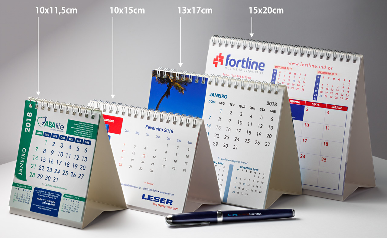 Calendário de mesa personalizado