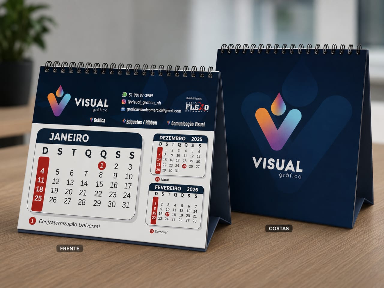 Calendário de mesa personalizado